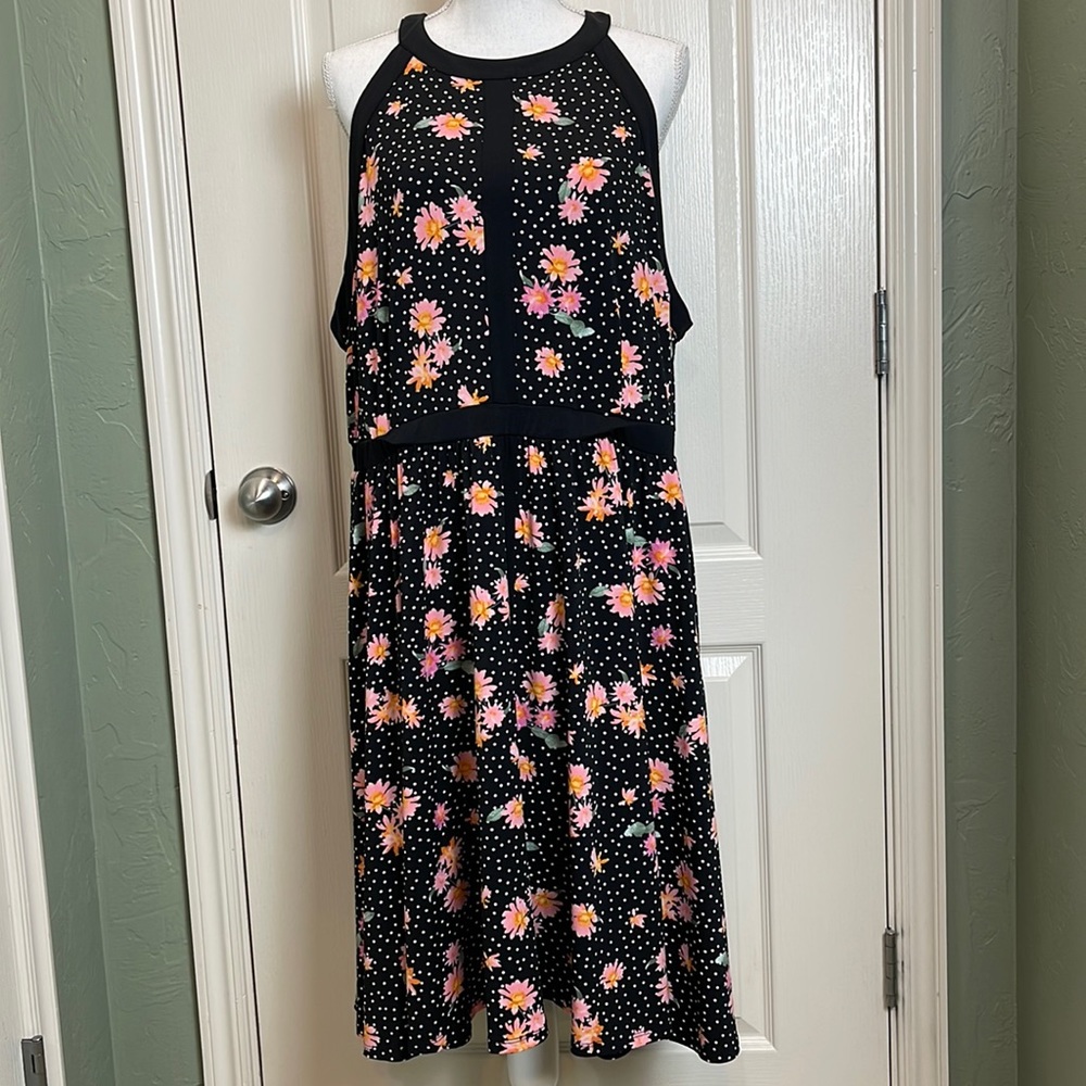 New Torrid Black Floral Halter Skater Dress sz 3X